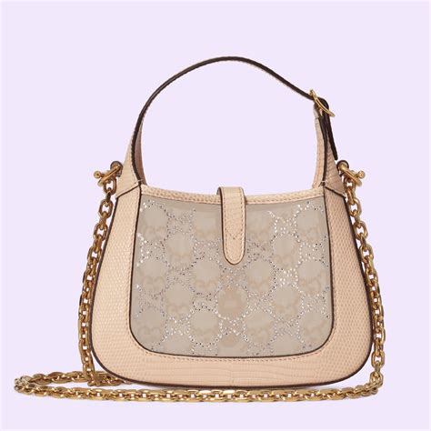 Jackie 1961 mini crystal GG lizard bag 